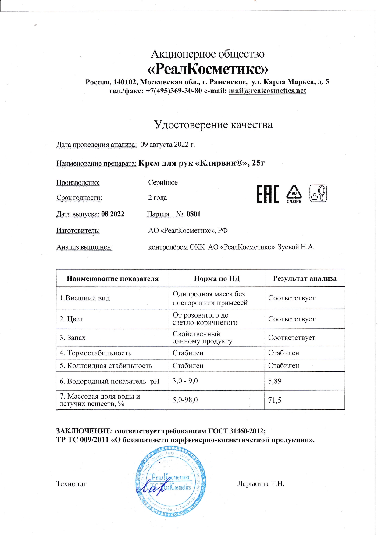 Паспорт №0820220801